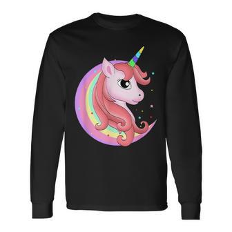Unicornio Mágico Y Un Arco Iris Unicornio Camiseta de manga larga - Regaloses