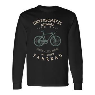 Unterschätze Niemals Einen Alten Mann Mit Einem Papa Fahrrad Langarmshirts - Seseable