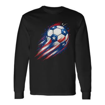 Usa Flag Soccer Kids Boys Long Sleeve T-Shirt - Thegiftio UK