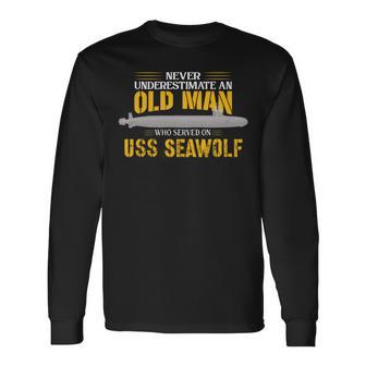 Ussシーウルフssn-21サブマリン 長袖tシャツ 長袖Tシャツ - Kawaiitshirt