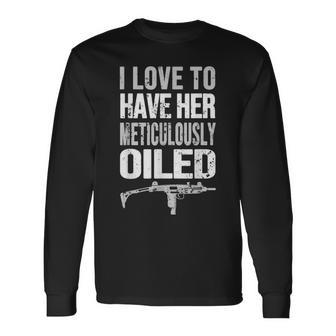 メンズ Uzi サブマシンオイルガン 長袖Tシャツ - Kawaiitshirt