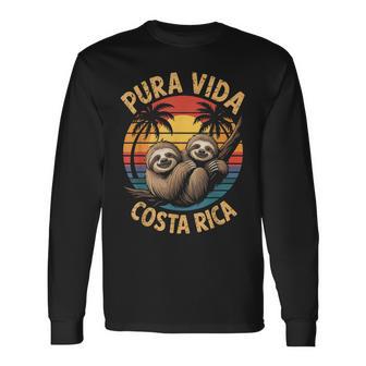 Vacaciones Tropical Puraida Perezoso Costa Rica Camiseta de manga larga - Regaloses