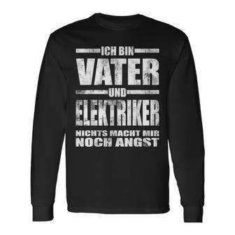 Vater Und Elektriker Papa Elektrotechnikeratertagintage Langarmshirts - Seseable