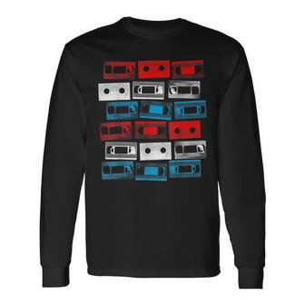 Vhs Usa カセットテープ 1980年代 ビデオ レトロ 映画 長袖Tシャツ - Kawaiitshirt