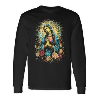 Vierge Marie Religieusepirituelleierge Marie T-shirt à manches longues - Cadeauxyz