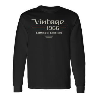 Vintage 1966 60歳の誕生日 クラシックカー 長袖Tシャツ - Kawaiitshirt