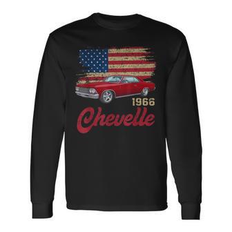 Vintage 1966 Chevelle 66 Classic American Muscle Car Hot Rod Long Sleeve T-Shirt - Thegiftio UK