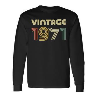 Vintage 1971 50Th Birthday 長袖Tシャツ - Kawaiitshirt