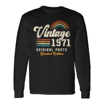 Vintage 1971 オリジナルパーツ 55周年記念 レトロ 長袖Tシャツ - Kawaiitshirt