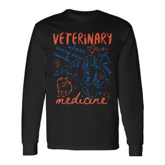 Vintage 90S Veterinary Medicine Vet Tech Vet Med Graduate Long Sleeve T-Shirt - Thegiftio UK