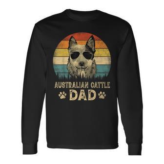 Vintage Australian Cattle Dad Dog Lovers Father's Day Long Sleeve T-Shirt - Monsterry