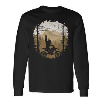 Vintage Bigfoot Dirt Bike Motocross Sasquatch Enduro Long Sleeve T-Shirt - Thegiftio