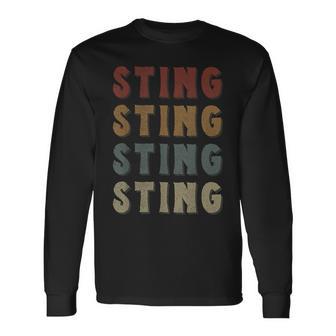 Vintage Cool Sting First Name Love Heart Sting Long Sleeve T-Shirt - Thegiftio UK