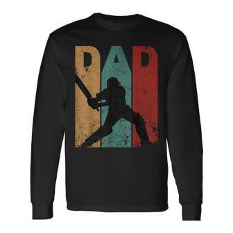 Vintage Cricket Dad Ideas Cricket Player Long Sleeve T-Shirt - Thegiftio UK