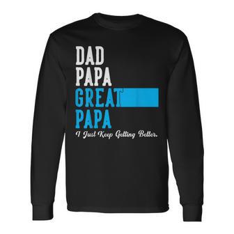 Vintage Dad Papa Great Papa Father's Day Birthday Long Sleeve T-Shirt - Thegiftio UK