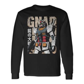 Vintage Mecha Robot Japanese Anime Style Retro Battle Suit Long Sleeve T-Shirt - Monsterry