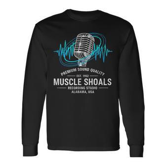 Vintage Music Muscle Shoals Recording Studio Alabama Usa Long Sleeve T-Shirt - Monsterry