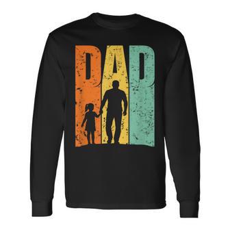 Vintage-Papa-Vater-Tochter-Silhouette Langarmshirts - Seseable