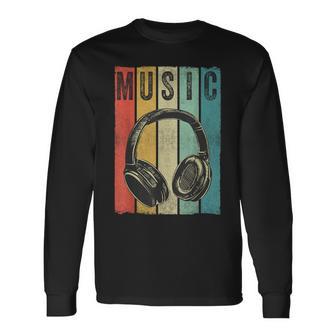 Vintage Retro Dj 80S Productor De Música Electrónica Camiseta de manga larga - Regaloses