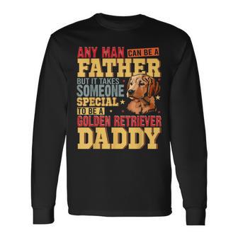 Vintage Special Golden Retriever Daddy Fathers Day Dog Lover Long Sleeve T-Shirt - Thegiftio UK