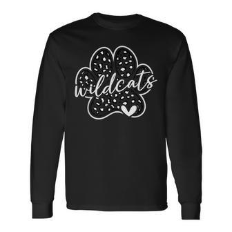 Vintage Wildcats School Spirit Team Pride Back To School Long Sleeve T-Shirt - Thegiftio UK