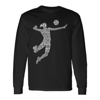 Voleibol Chica Jugadora Jugandoolley Niñas Equipo Deporte Amante Camiseta de manga larga - Regaloses