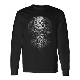 Walhalla Odin Figura Decorativa De Cuervo Con Texto En Alemánegvisir Camiseta de manga larga - Regaloses