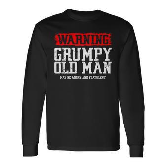 Warnung Grumpy Old Man May Be Angry And Flatulent Langarmshirts - Seseable