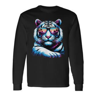 White Tiger Sunglasses Long Sleeve T-Shirt - Thegiftio UK