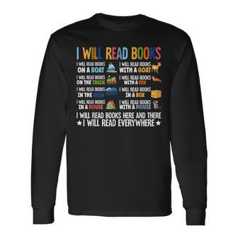 I Will Read Books On A Boat Fun Reading Lover Long Sleeve T-Shirt - Thegiftio UK