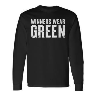 Winners Wear Green Color War Game Wear Team Spirit Camp Long Sleeve T-Shirt - Thegiftio UK