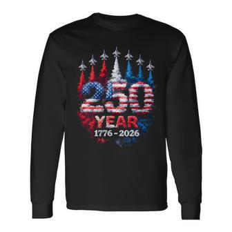 Women's 250 Anniversary Usa 250Th American Flag Patriotic 250 Years Long Sleeve T-Shirt - Monsterry