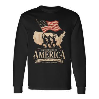 Women's American Flag 250Th Anniversary Of America 4Th Of July Long Sleeve T-Shirt - Thegiftio UK