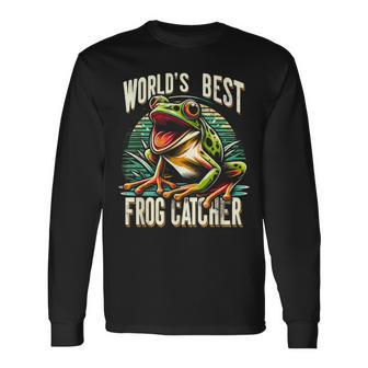 Worlds Best カエルキャッチキャッチャー ハンティングコレクター 長袖Tシャツ - Kawaiitshirt