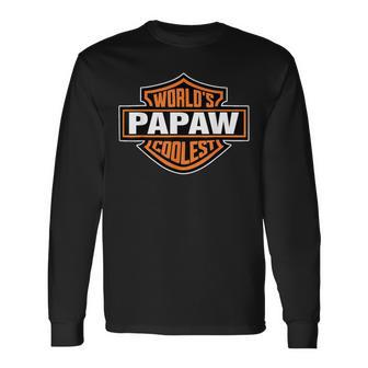 Worlds Coolest Papaw Matching Family Fathers Day For Men Long Sleeve T-Shirt - Monsterry UK