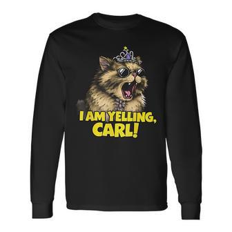 I Am Yelling Carl Donut Cat Long Sleeve T-Shirt - Thegiftio