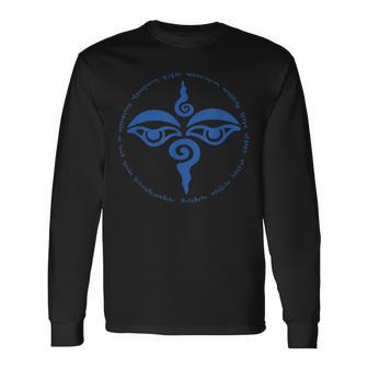 Yeux De Bouddha Tibétain 100Yllabes Mantra T-shirt à manches longues - Cadeauxyz