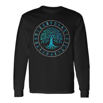 Yggdrasil 生命の樹 バイキング ルーン 北欧神話 長袖Tシャツ - Kawaiitshirt