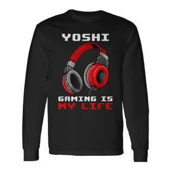 Yoshi Gaming Is My Life Personalisiert Langarmshirts - Seseable