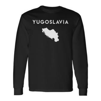 Yugoslavia Mapa Bandera Yugoslavia Manga Larga Camiseta de manga larga - Regaloses