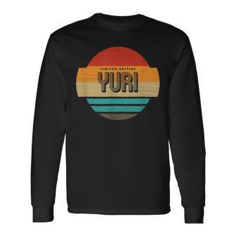 メンズ Yuri 名称 レトロ・ヴィンテージ・サンセット 限定版 長袖Tシャツ - Kawaiitshirt