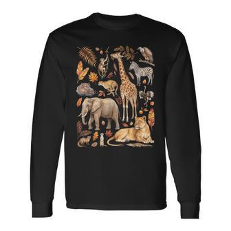 Zoo Animals Wildlife Safari Jungle Animal Birthday Party Long Sleeve T-Shirt | Seseable UK