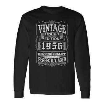 「ヴィンテージ1956」というデザインは、1956年生まれの方にぴったりの古希祝いギフトです。父、母、祖父母への長寿祝い 長袖Tシャツ - Kawaiitshirt