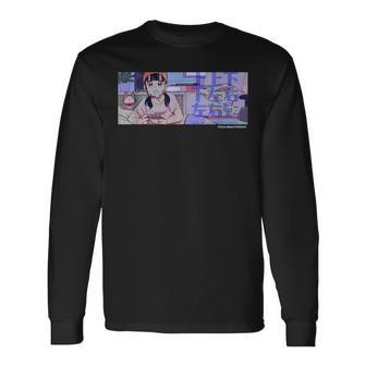 【Project Zircon×Fcグラディウス40th】コナミマニアのナミちゃん イラストby服部昇大② 長袖Tシャツ - Kawaiitshirt
