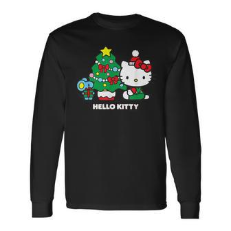 【クリスマス特集】Usデザイン ハローキティ クリスマスツリー 長袖Tシャツ - Kawaiitshirt