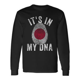 おかしな It's In My Dna 日本国旗 指紋 長袖Tシャツ - Kawaiitshirt