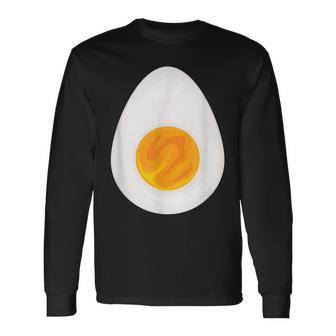 おかしなゆで卵 かわいい 朝食 食通 皮肉なユーモア ミーム 長袖Tシャツ - Kawaiitshirt