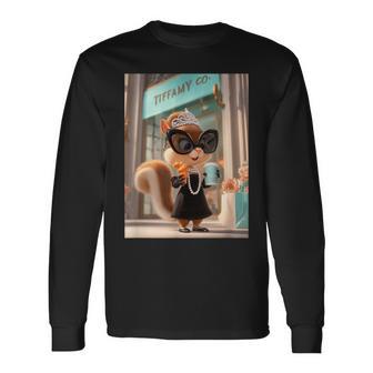おしゃれでキュートなリス 長袖Tシャツ - Kawaiitshirt