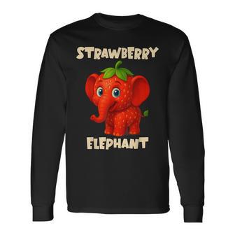 おもしろイタリアンブレインロットミームキッズボーイズストロベリーエレファント 長袖Tシャツ - Kawaiitshirt