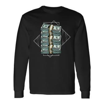 お金の束 長袖Tシャツ - Kawaiitshirt